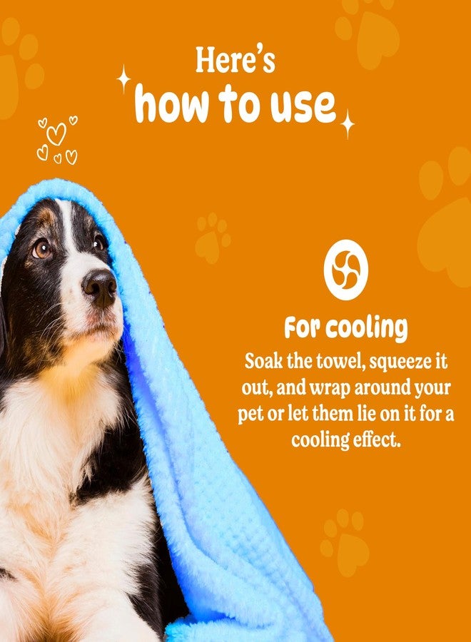 BASIL Microfiber Ultra-Soft, Quick-Absorbent & Cooling Towel for Pets | Eco-Friendly, Fast-Drying Bathing Towel for Dogs & Cats of All Breeds | Perfect for Travel & Outdoor Uses | Blue | Pack of 1 - Image 4